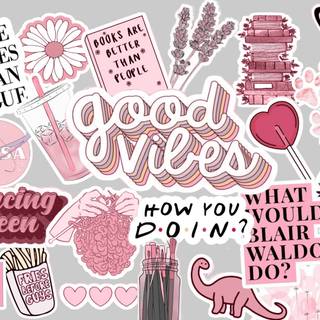 Pink Preppy Stickers