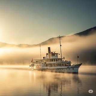 Paddle Steamer at Sunrise