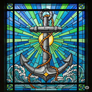 Ship Anchor Stained Glass