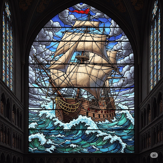 Tall Ship Stained Glass