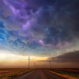 Road under the storm