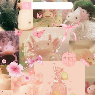 -+aesthetic axolotl background made by me+-