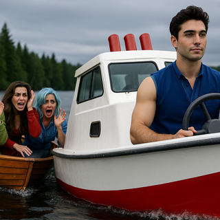 Andy has been ignored with Isabella Emily and Melody in the boat