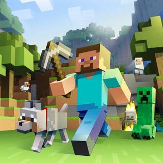 Steve and dog ( Why creeper following them? )
