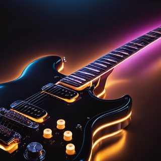 Glowing Neon Electric Guitar