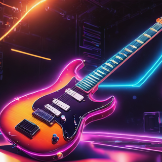 Glowing Neon Electric Guitar