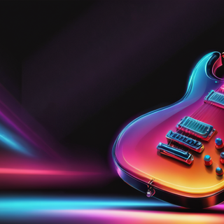 Glowing Neon Electric Guitar
