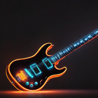 Glowing Neon Electric Guitar
