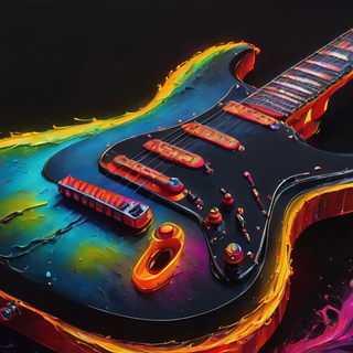 Glowing Neon Electric Guitar