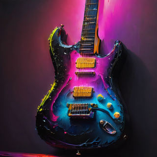 Glowing Neon Electric Guitar