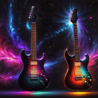 Glowing Neon Electric Guitar