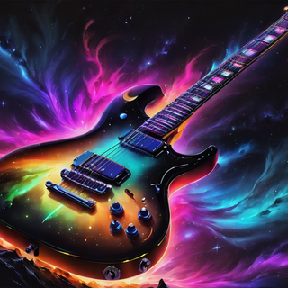 Glowing Neon Electric Guitar