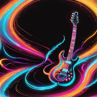 Glowing Neon Electric Guitar