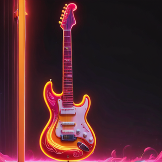 Glowing Neon Electric Guitar