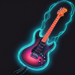 Glowing Neon Electric Guitar