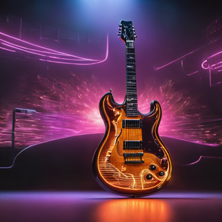 Glowing Neon Electric Guitar