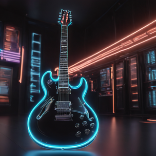 Glowing Neon Electric Guitar