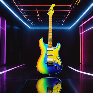 Glowing Neon Electric Guitar