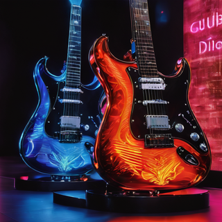 Glowing Neon Electric Guitar