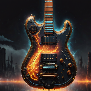 Glowing Neon Electric Guitar