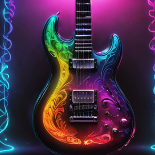 Glowing Neon Electric Guitar