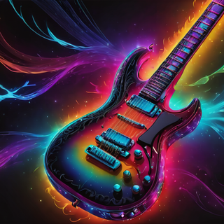 Glowing Neon Electric Guitar
