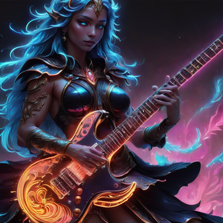 Glowing Neon Electric Guitar