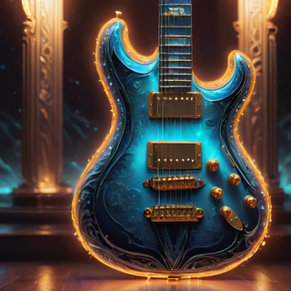 Glowing Neon Electric Guitar