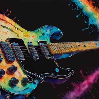 Glowing Neon Electric Guitar