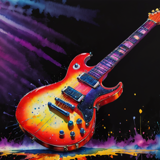 Glowing Neon Electric Guitar
