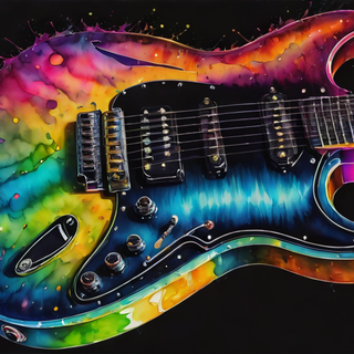 Glowing Neon Electric Guitar
