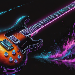 Glowing Neon Electric Guitar