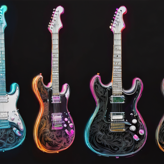Glowing Neon Electric Guitar