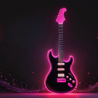 Glowing Neon Electric Guitar