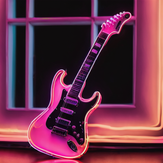 Glowing Neon Electric Guitar