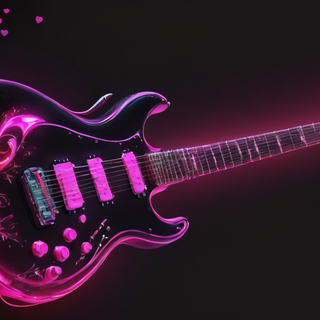 Glowing Neon Electric Guitar