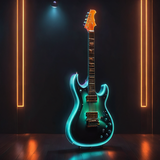 Glowing Neon Electric Guitar