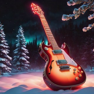 Glowing Neon Electric Guitar