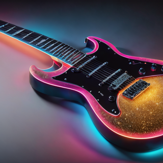 Glowing Neon Electric Guitar