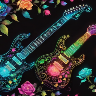 Glowing Neon Electric Guitar