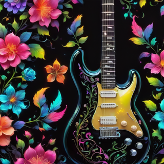 Glowing Neon Electric Guitar