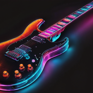 Glowing Neon Electric Guitar