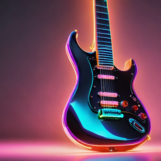 Glowing Neon Electric Guitar