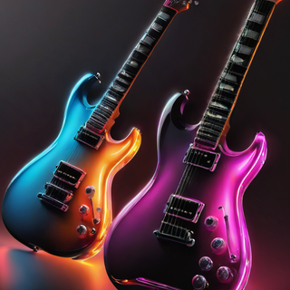 Glowing Neon Electric Guitar