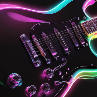 Glowing Neon Electric Guitar