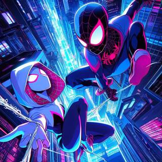 Miles morales and Gwen Stacy 