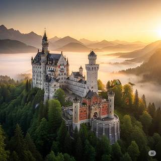 Neuschwanstein Castle at Sunrise