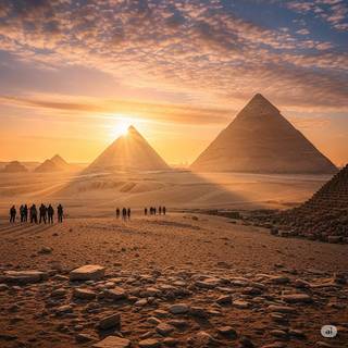 Great Pyramid of Giza at Sunrise