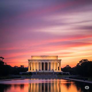 Lincoln Memorial at Sunset