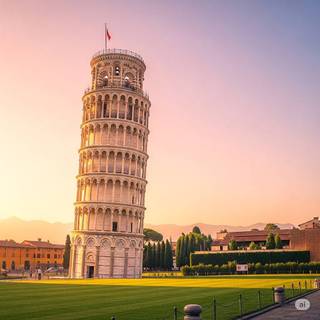 Leaning Tower of Pisa at Sunrise